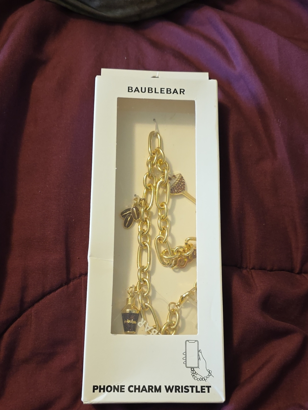 BaubleBar Gold Charm Phone Wristlet